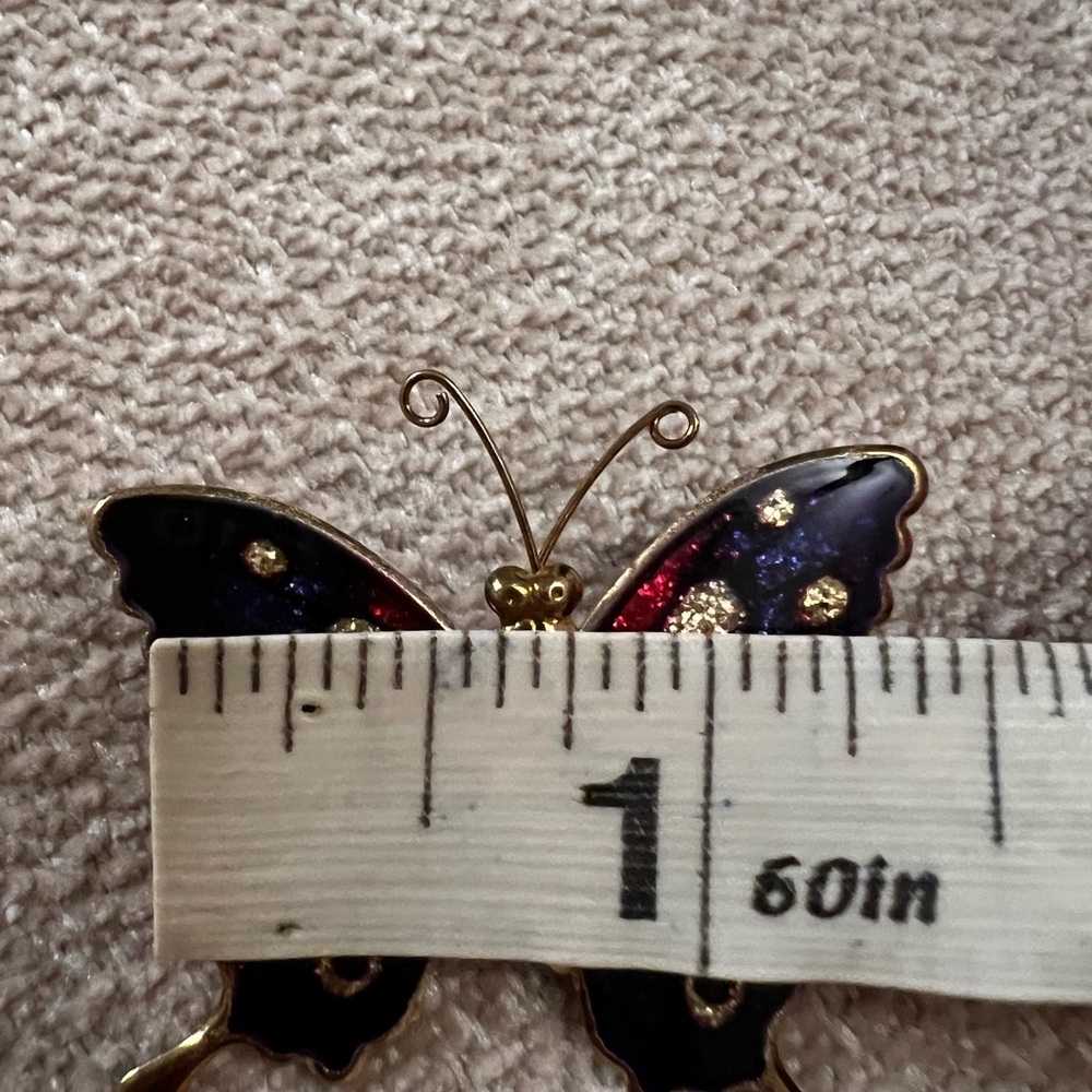 Vintage Deadstock Purple Butterfly Brooch - Picture 4 of 5
